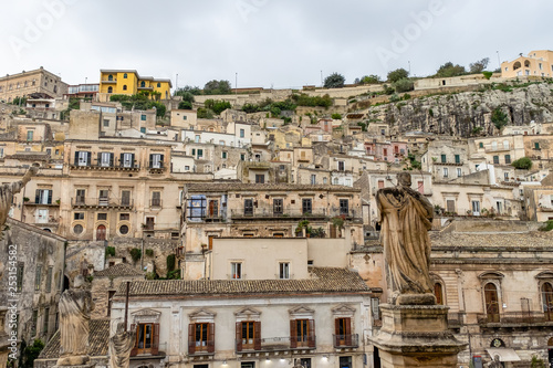 Cityscape of the old baroque town Modica in Sicily