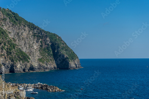Italy,Cinque Terre, Manarola, cliff over the ocean Italian Riviera