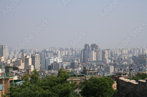 Seoul Skyline from mountain view
