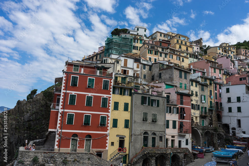 Italy,Cinque Terre, The cityscape of Riomaggiore