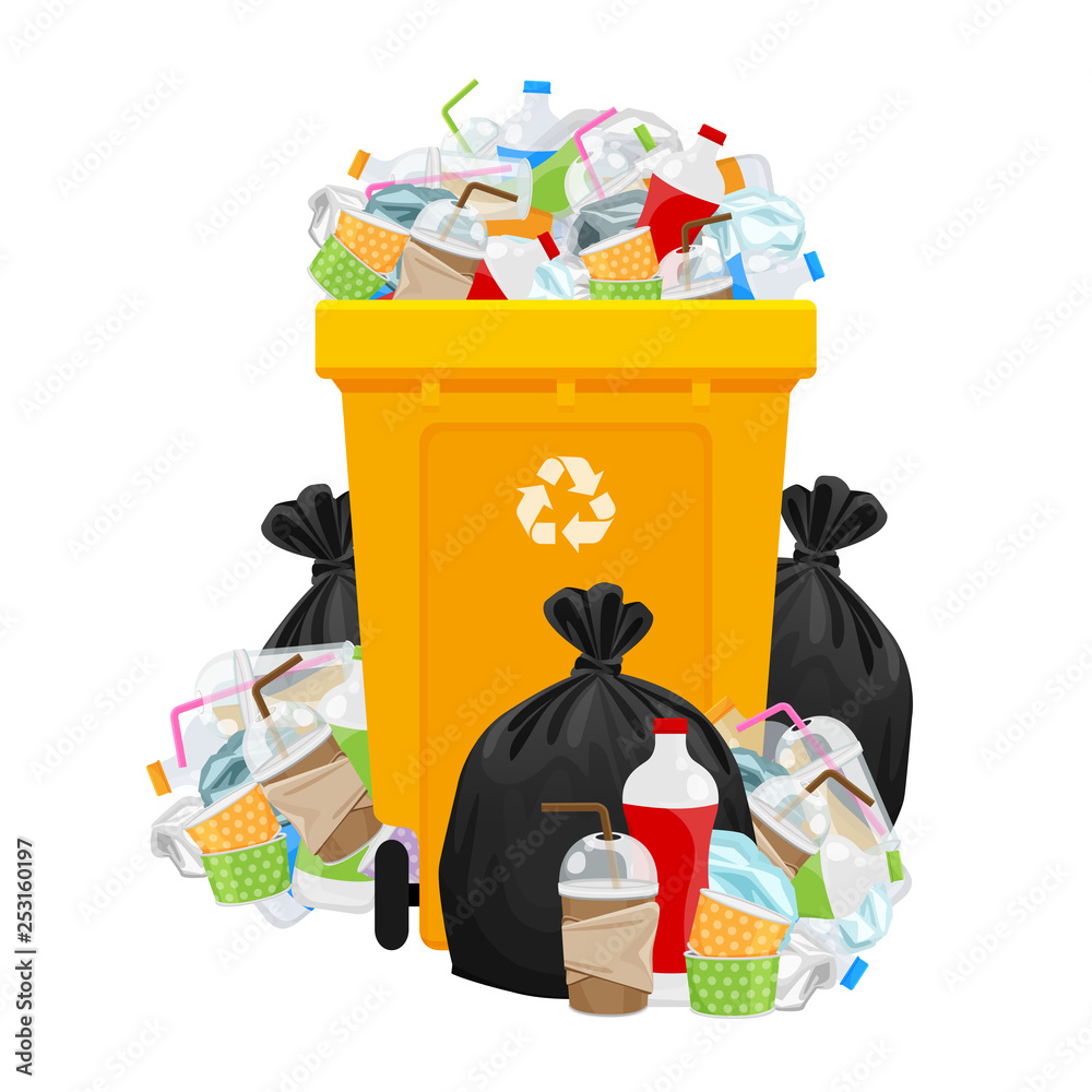 Background Garbage Dump Green Garbage Bags, Bin,Trash, Garbage, Rubbish,  Plastic Bags Pile Stock Photo, Picture and Royalty Free Image. Image  97615192.