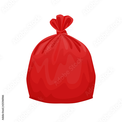 bag plastic waste red isolated on white background, red plastic bags for waste separation, plastic bag for garbage waste, clip art plastic bag for info graphic design, Illustration bin bags red