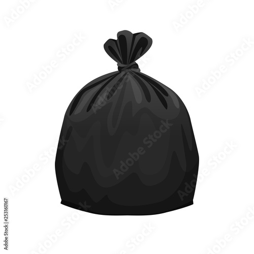 bag plastic waste black isolated on white background, black plastic bags for waste separation, plastic bag for garbage waste, clip art plastic bag for info graphic design, Illustration bin bags