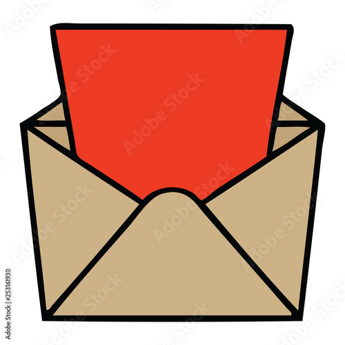 quirky hand drawn cartoon letter and envelope