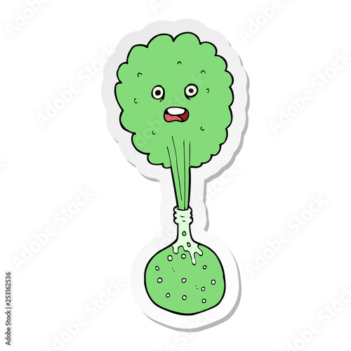 sticker of a cartoon chemical reaction