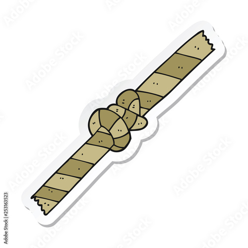 sticker of a cartoon knotted rope