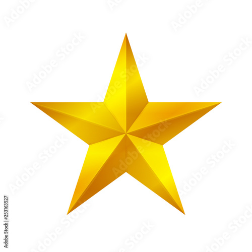 gold star shape isolated on white background  golden star icon  gold star logo  image of golden star symbol for graphic element of decorate embellish design