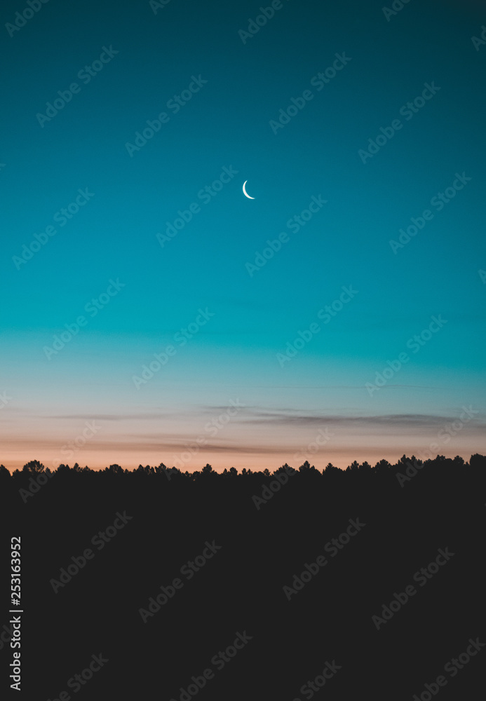 Amaneciendo con la luna 