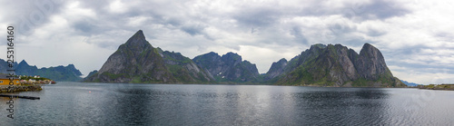 fjord and the mountains in Lofoten in Norway © tmag