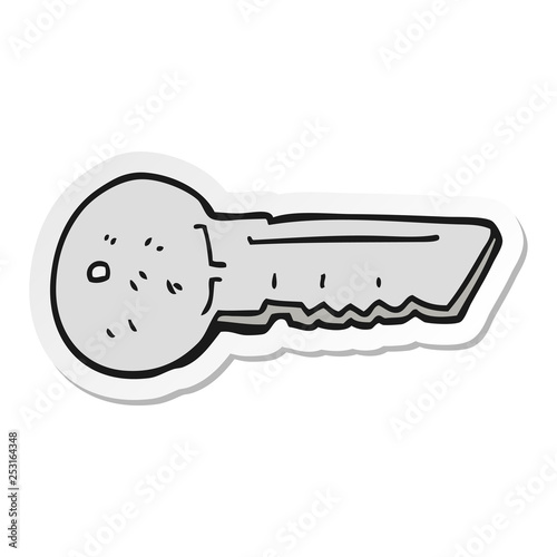 sticker of a cartoon door key © lineartestpilot
