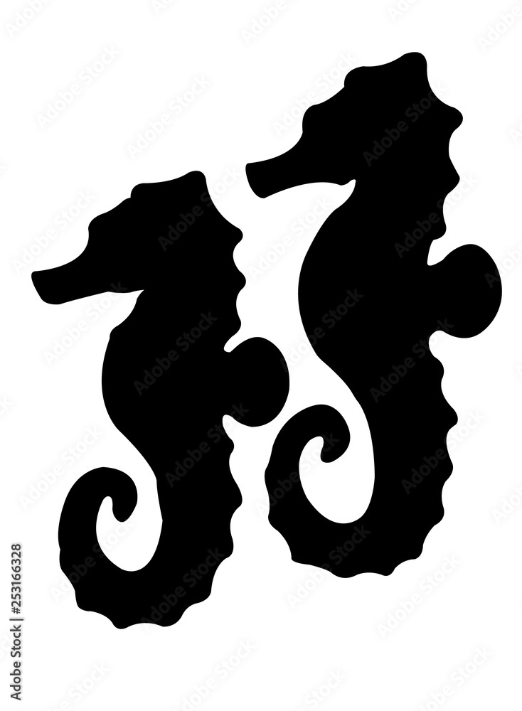 a see horse body silhouete vector a see horse body silhouete vector