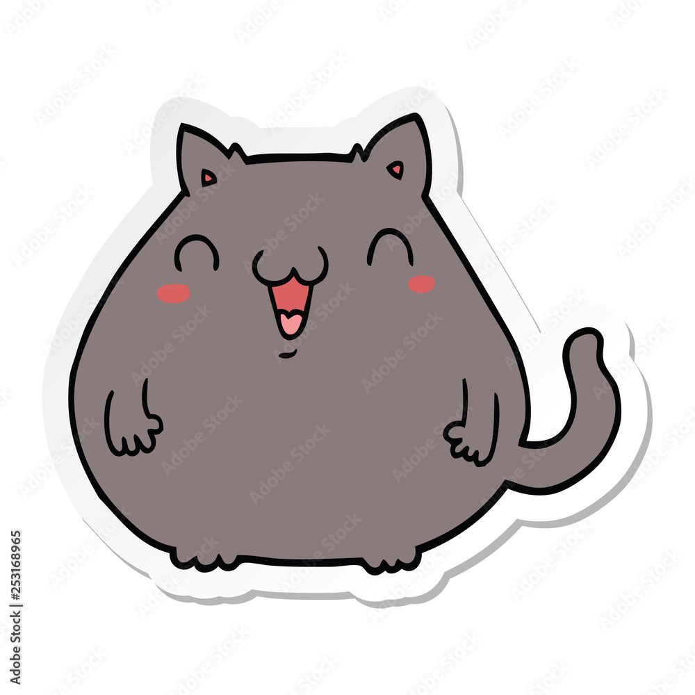 sticker of a cartoon cat sticker of a cartoon cat
