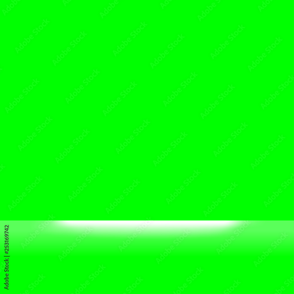 green screen colors and white light shine for background, backdrop green  screen and spotlight soft, green screen space for background Stock Vector