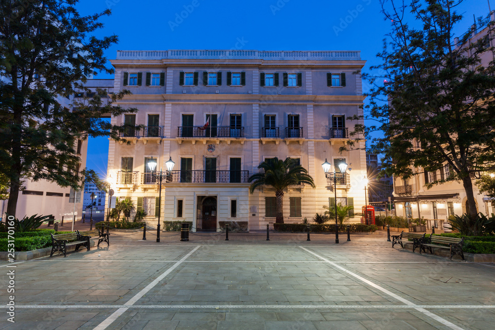 Gibraltar City Hall at night