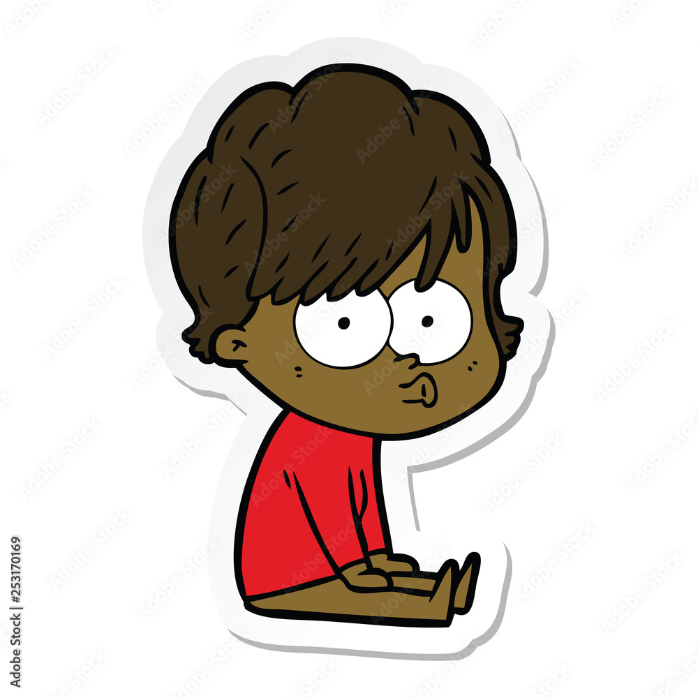 sticker of a cartoon woman