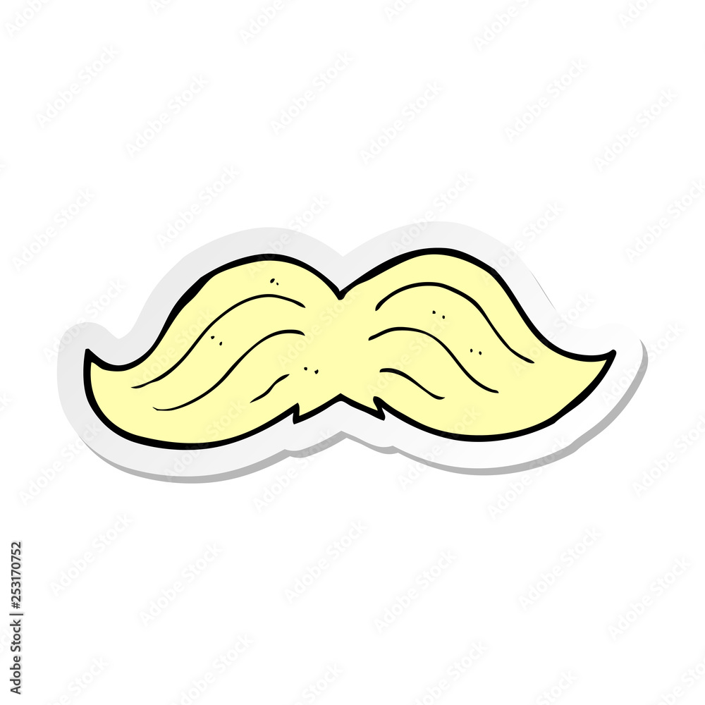 sticker of a cartoon mustache sticker of a cartoon mustache