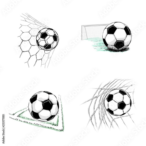 Set of soccer balls