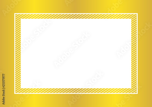 fashionable frame gold color flat lay style and rectangle for copy space, empty frame golden for banner design, template gold frame banner blank for advertising graphic beauty cosmetics fashion