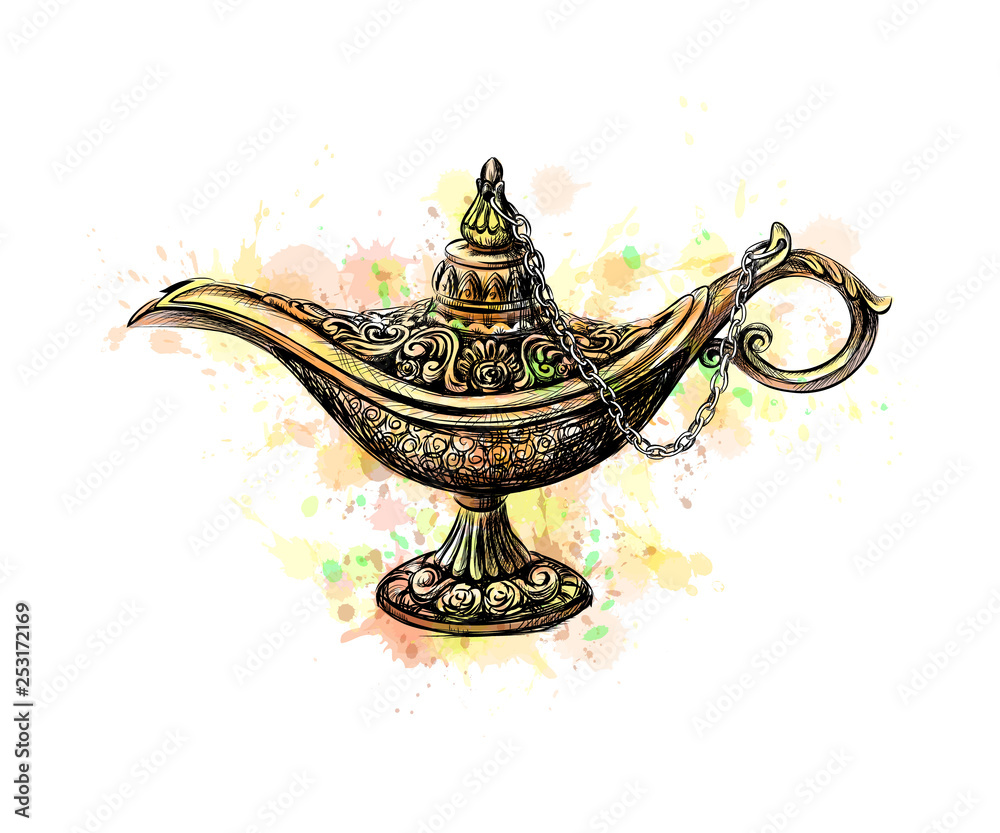 Aladdin Magic Lamp Stock Vector | Adobe Stock