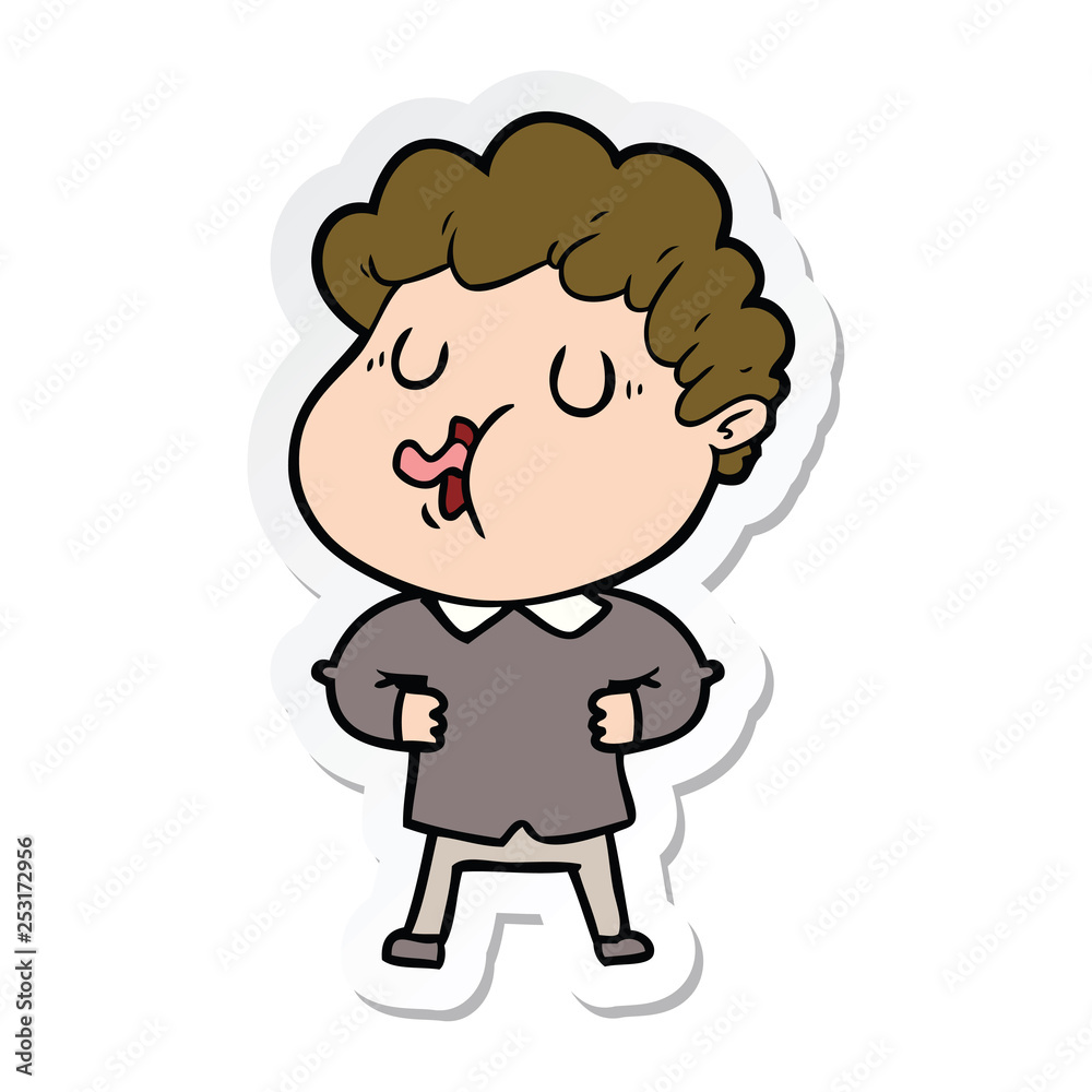 sticker of a cartoon man singing sticker of a cartoon man singing