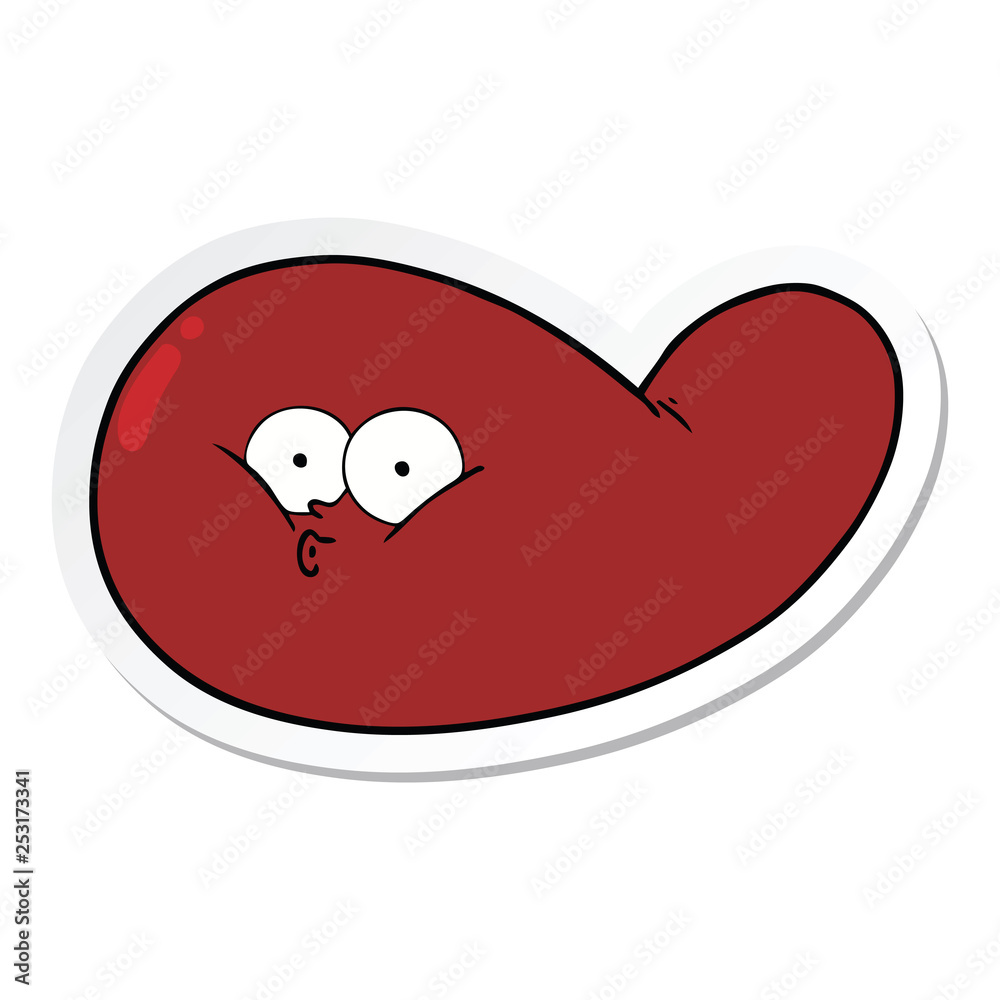 sticker of a cartoon gall bladder
