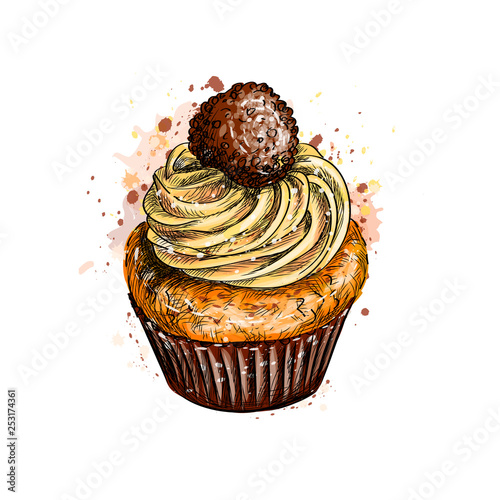 Cupcake with cream