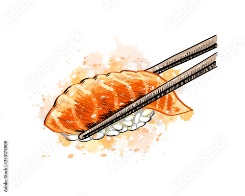 Gunkan sushi with salmon