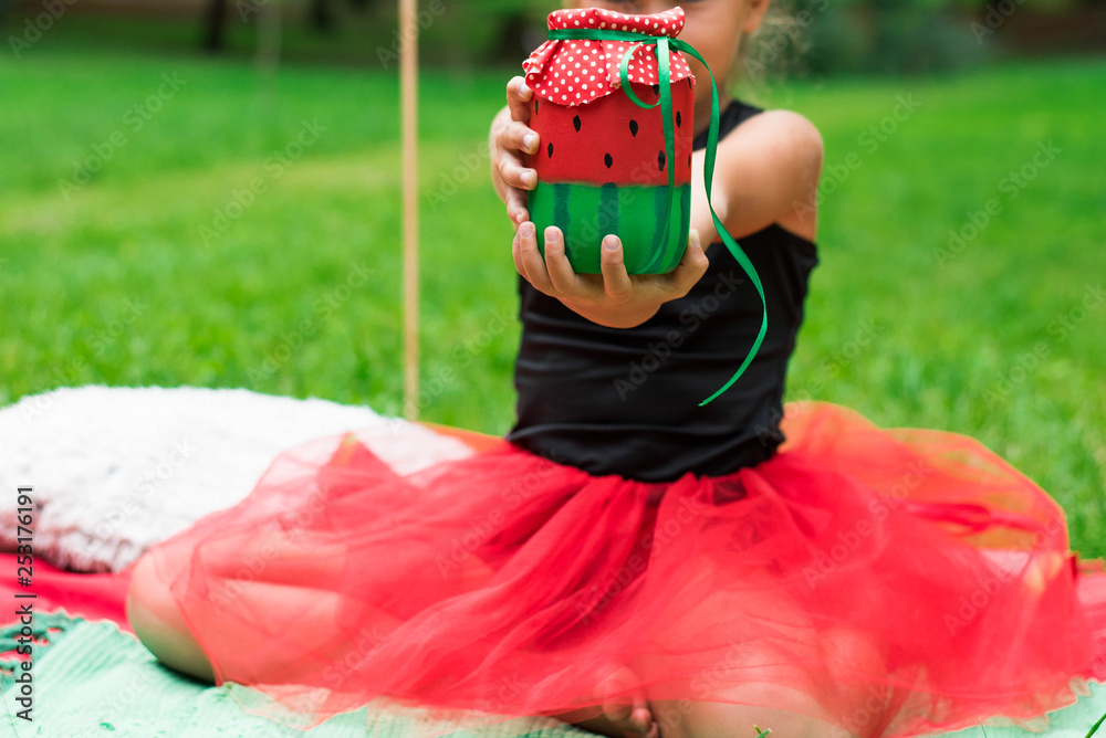 Watermelon party, picnic for children in park. watermelon day. Watermelon party, picnic for children in park. watermelon day.