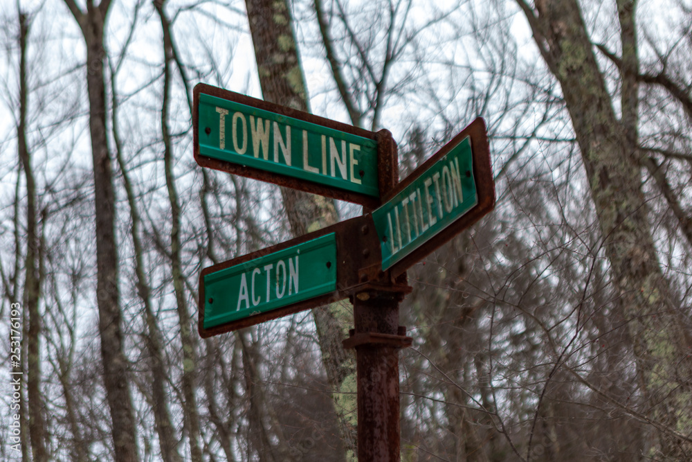 Acton, United States, February 27, 2019. Grassy Pond Conservation Area or raw nature in winter time, Massachusetts, United States Acton, United States, February 27, 2019. Grassy Pond Conservation Area or raw nature in winter time, Massachusetts, United States