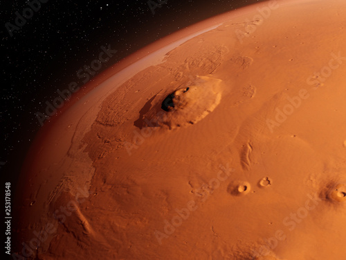 3d rendered illustration of the mars - olympus mons photo