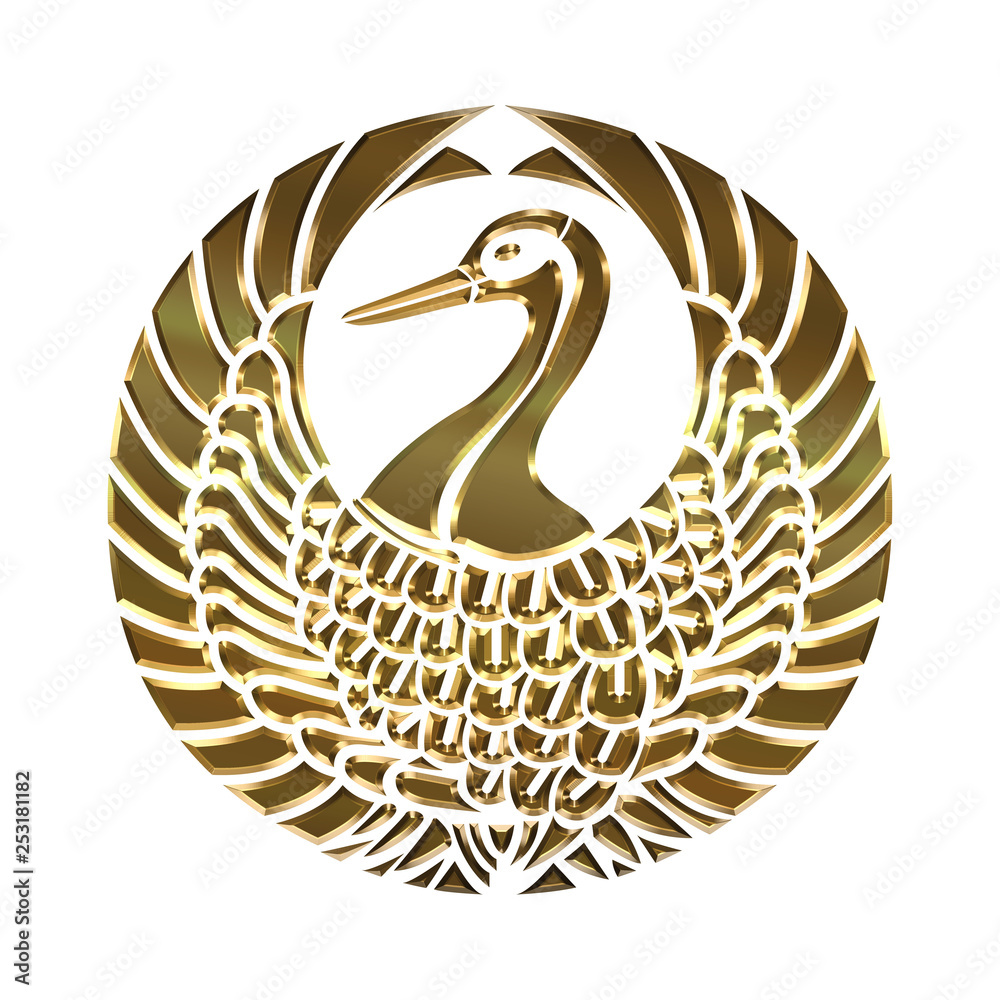 森蘭丸の家紋 森成利 鶴丸紋 青銅筒 古道具 日本 アンティーク