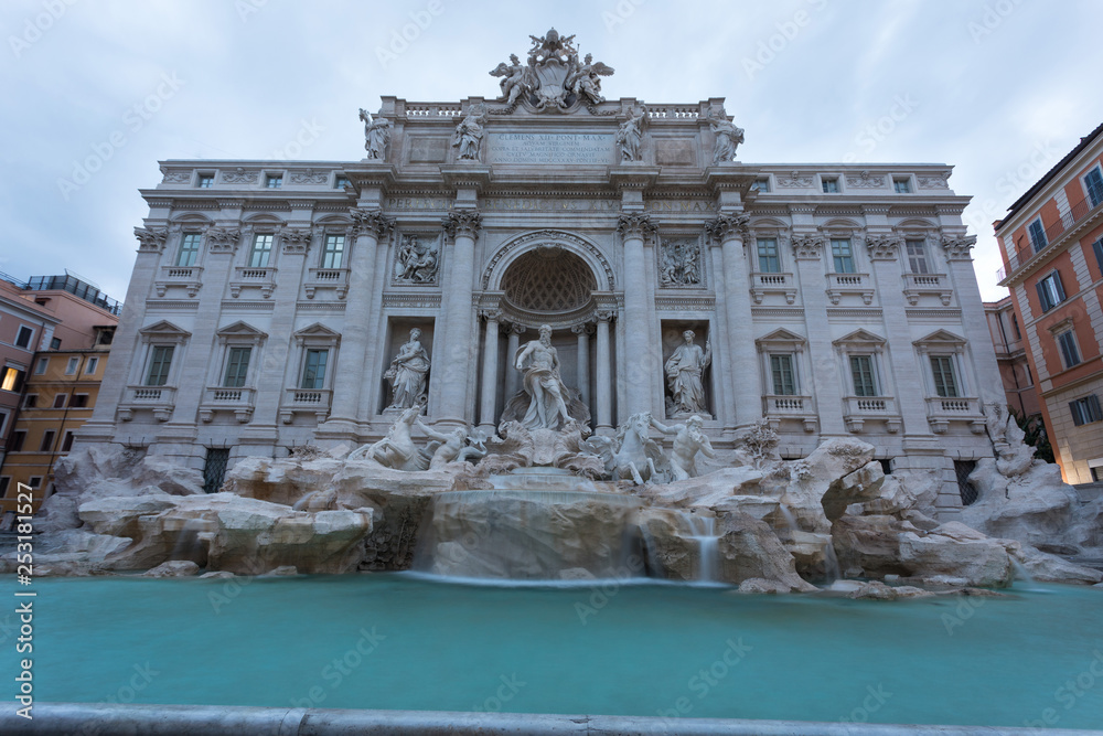 Trevi fountain in the morning, Rome, Italy.