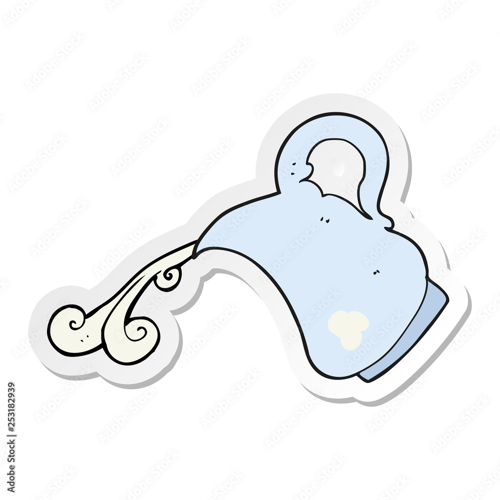 sticker of a cartoon milk jug pouring milk sticker of a cartoon milk jug pouring milk