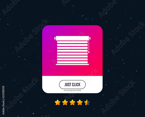 Louvers sign icon. Window blinds or jalousie symbol. Web or internet icon design. Rating stars. Just click button. Vector