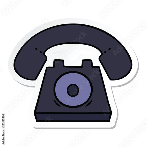 sticker of a cute cartoon old telephone © lineartestpilot
