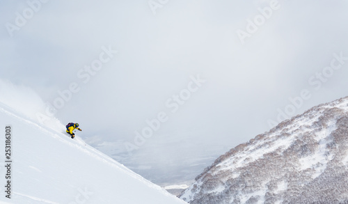 Backcountry powder skiing in Hokkaido Japan photo