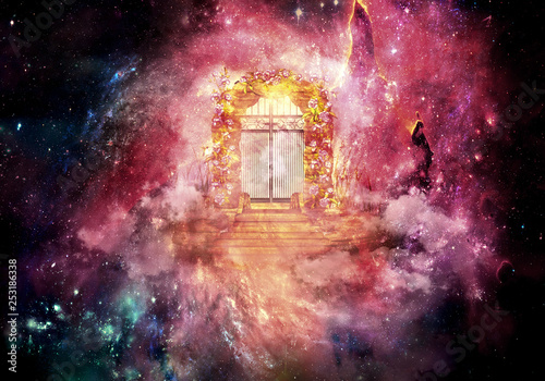 Unique Multicolored 3d Rendering Computer Generated Illustration Of A Higher Dimension Heaven's Gate Artwork