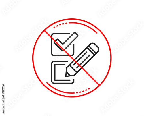 Wallpaper Mural No or stop sign. Checkbox line icon. Survey choice sign. Business review symbol. Caution prohibited ban stop symbol. No  icon design.  Vector Torontodigital.ca