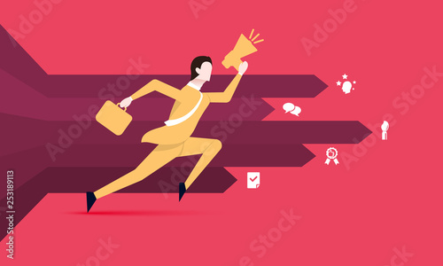 Competitive business design vector illustration. Vector business people competitive. Competition in business. Businessman and businesswoman.