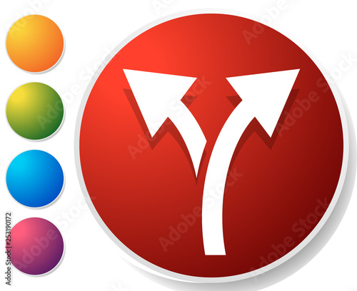 Icon with 2 way arrow. Branch, diversion icon