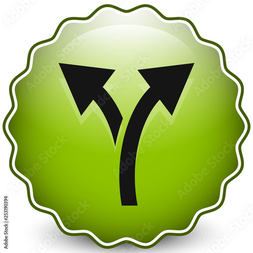 Icon with 2 way arrow. Branch, diversion icon