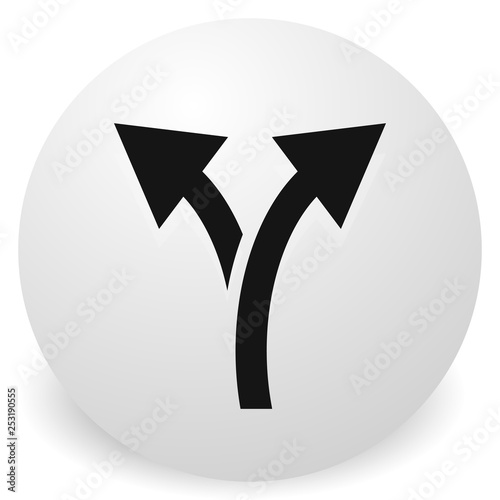 Icon with 2 way arrow. Branch, diversion icon