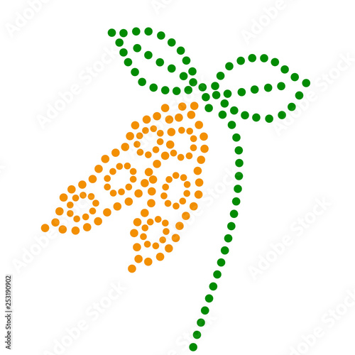 Soybean harvest dotted line simple farm icon