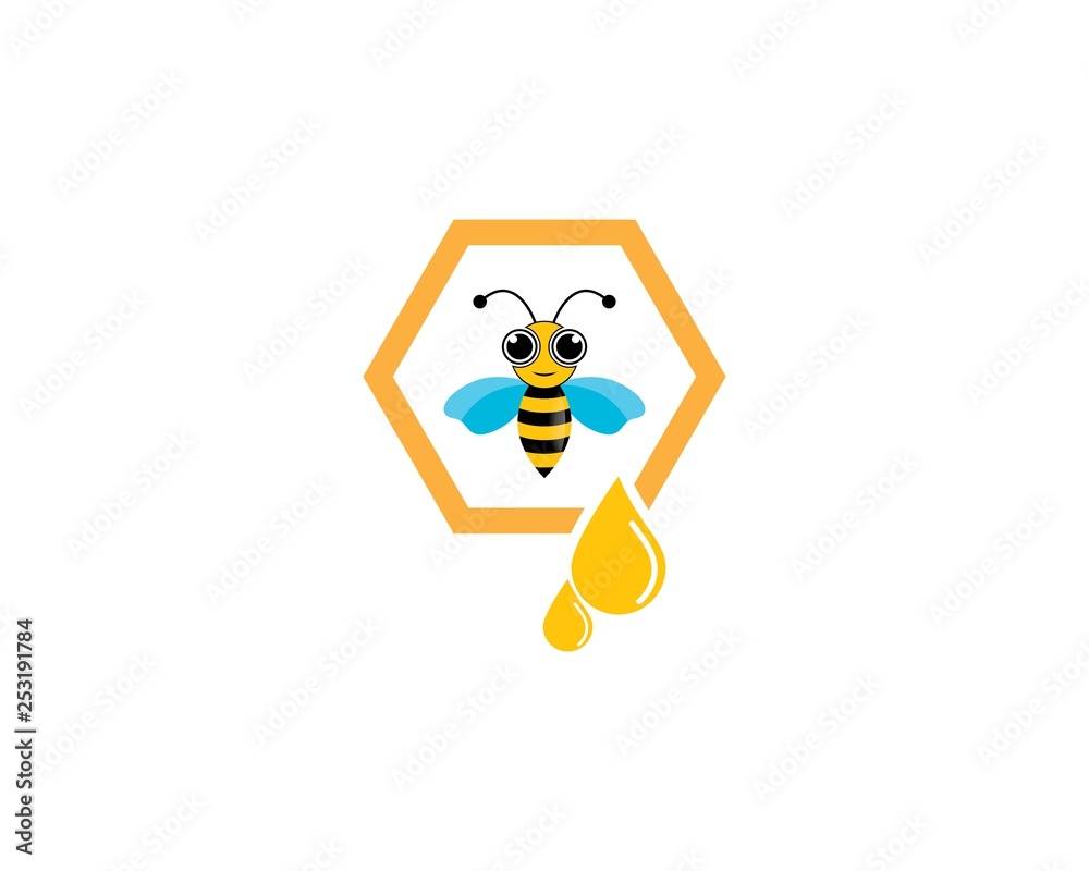 Fototapeta premium Bee logo vector icon illustration