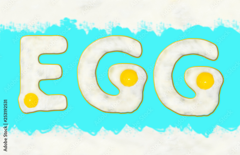 Word egg made of eggs Stock Photo | Adobe Stock