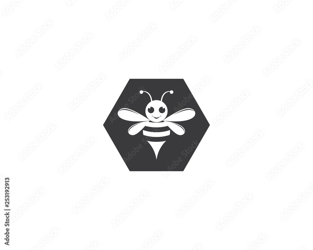 Bee logo vector icon illustration Bee logo vector icon illustration