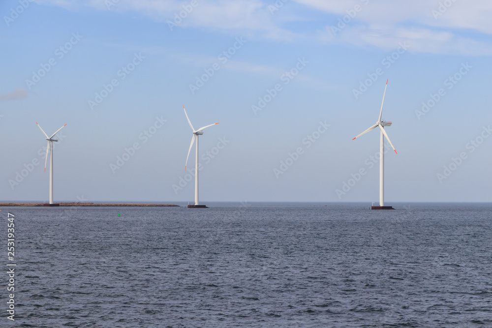   wind turbines at sea