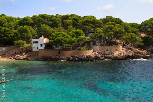 beautiful beach with turquoise sea water  Cala Gat  Majorca  Spain