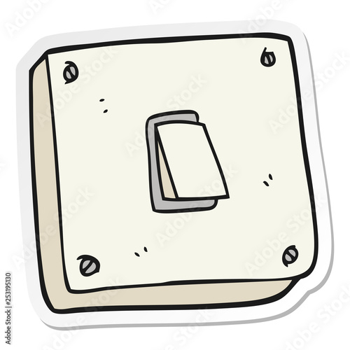 sticker of a cartoon light switch