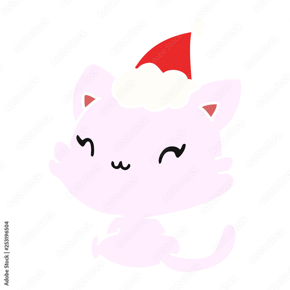 christmas cartoon of kawaii cat christmas cartoon of kawaii cat